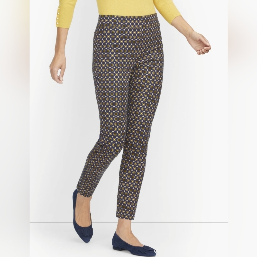 Counterparts Women's Brown Abstract Print Pull On Pants Size 8